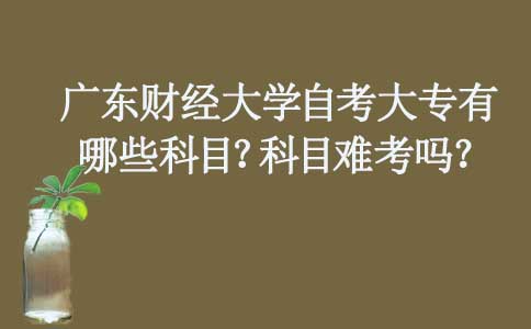 广东财经大学自考大专有哪些科目?科目难考吗?